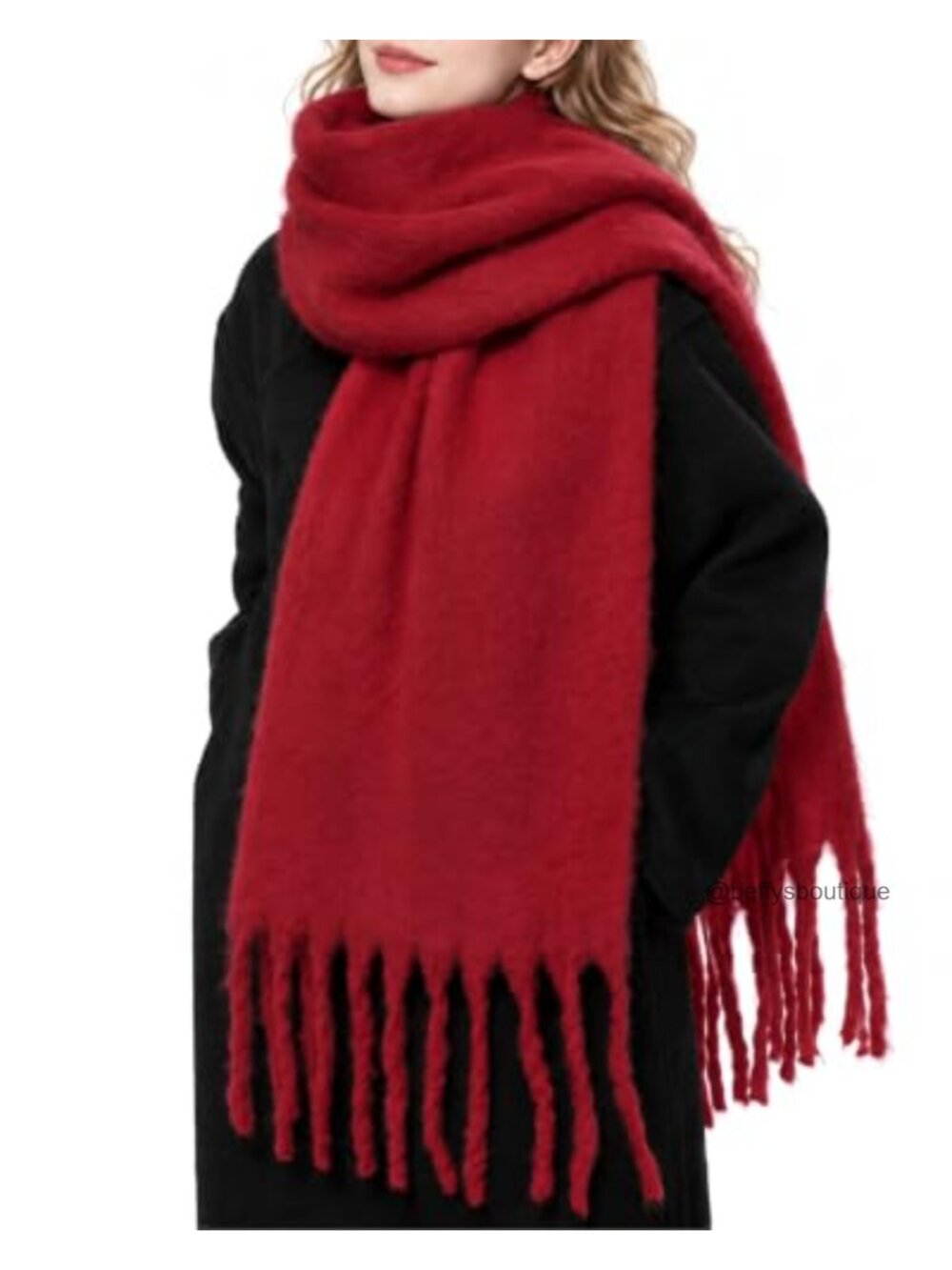 Soft Warm Winter Scarf 91x16 Polyester Tassel Shawl Wrap